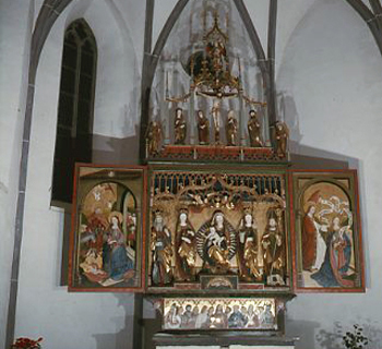 Churwalden, cath. Parish church, high altar in 1477 and features