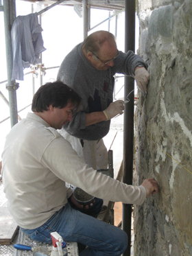 St. Gallen, round tower, plaster conservation