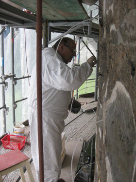 St. Gallen, round tower, plaster conservation