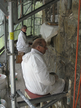 St. Gallen, round tower, plaster conservation